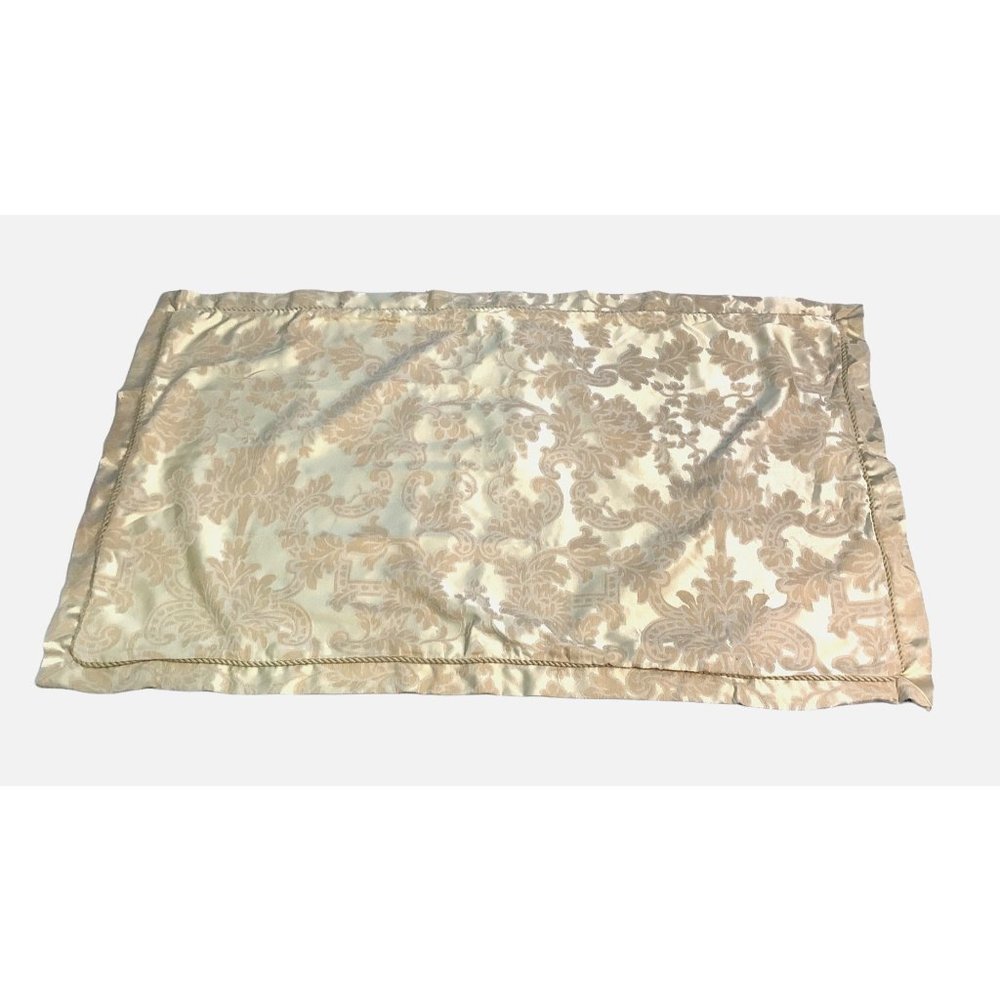 American Living King Pillow Shams Gold Braided Trim Floral Print Tapestry